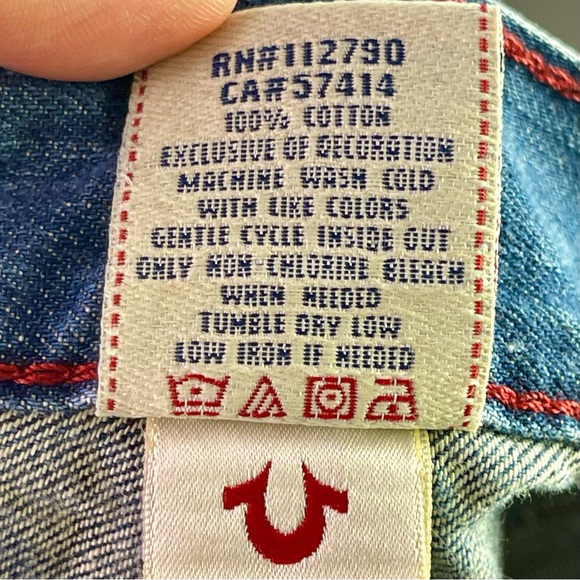 True Religion Classic Blue Jeans Ricky Straight Leg Size 32 - Picture 8 of 15